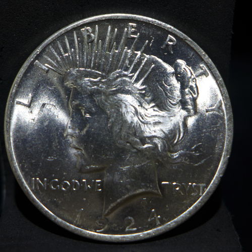 1924 Peace Silver Dollar BU MS60 or Better