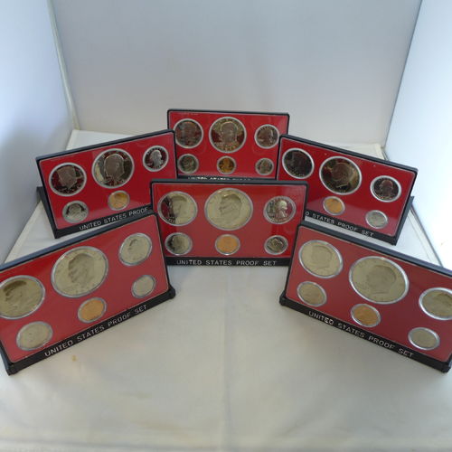 1973-1978 Proof Sets - 6 Sets with Ike Dollars