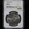 1925 S Peace Silver Dollar NGC MS62