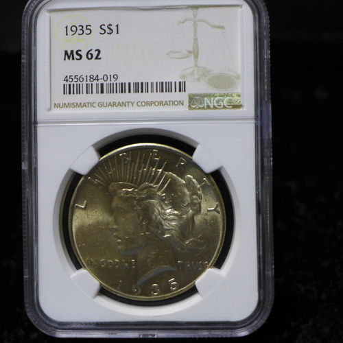 1935 Peace Silver Dollar NGC MS62