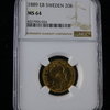 1889 EB SWEDEN Gold 20 Kronor NGC MS64