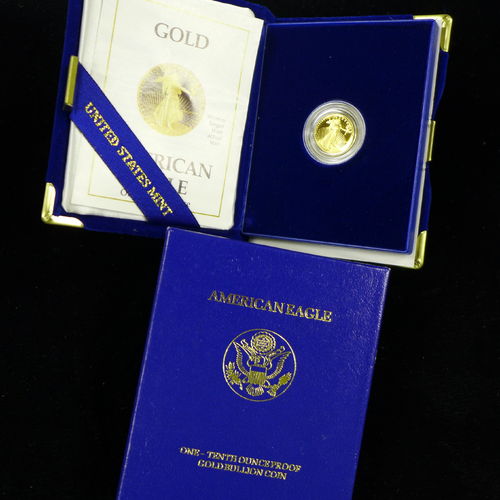 $5 American Gold Eagle Proof 1/10 oz Fine Gold - Random Year (1988-2004)