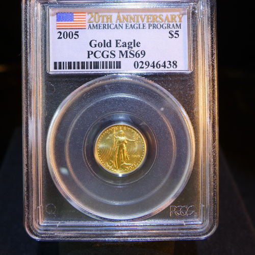 2005 $5 American Gold Eagle 1/10 oz Fine Gold PCGS MS69