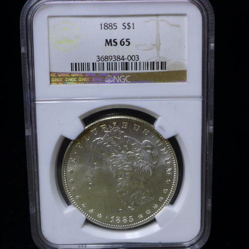 1885 Morgan Silver Dollar NGC MS65