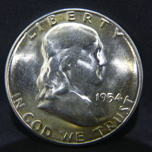 1954 S Franklin Half Dollar BU