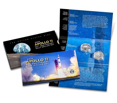 2019 Apollo 11 50th Anniversary Commemorative Half Dollar Set