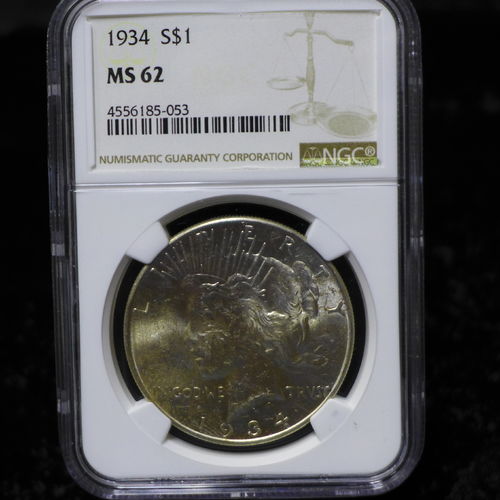 1934 Peace Silver Dollar NGC MS62