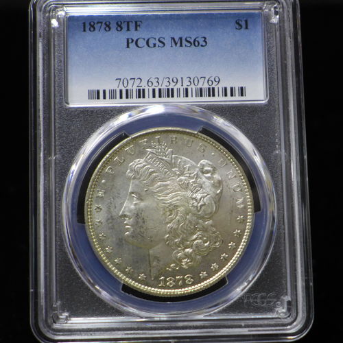 1878 8TF Morgan Silver Dollar PCGS MS63