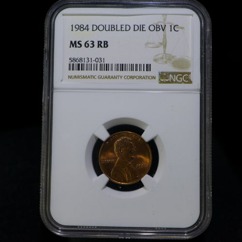 1984 Lincoln Cent Double Die Obverse NGC MS63 RB