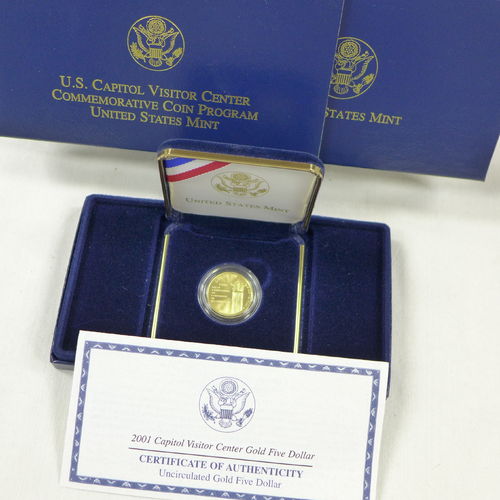 2001 Capital Visitor Center, Uncirculated $5 Gold