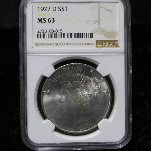 1927 D Peace Silver Dollar NGC MS63