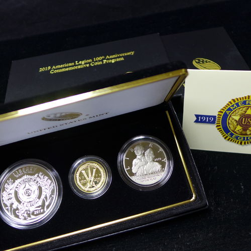 2019 American Legion 3 Coin Commemorative Proof Set (w/Box & COA)