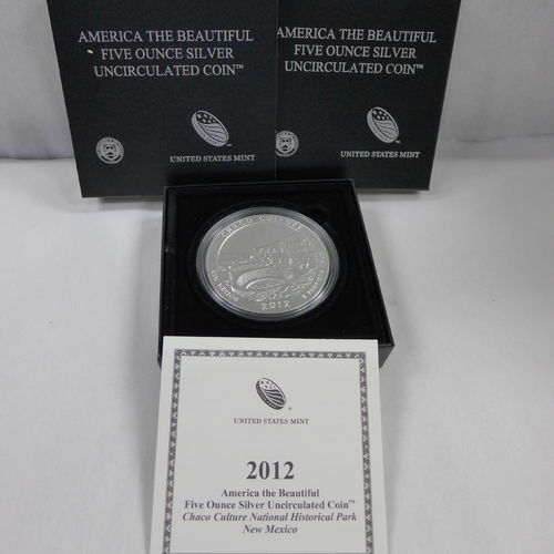 2012 ATB 5 oz Silver Uncirculated Coin NQ1 Chaco National Park, NM