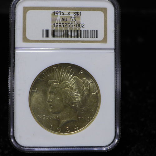 1934 S Peace Silver Dollar NGC AU53