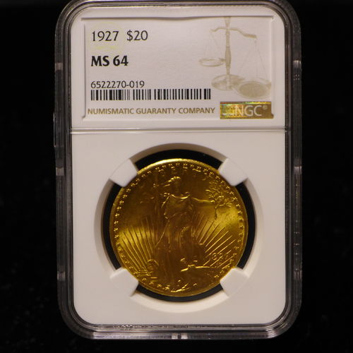 1927 $20 Gold Saint Gaudens NGC MS64