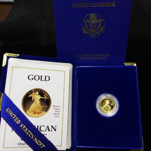 1990 American Eagle 1/10 Oz Gold Proof w/Box & COA
